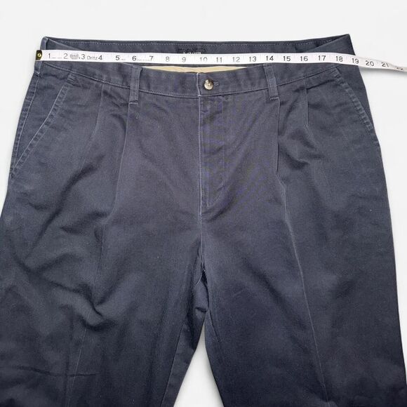 Van Heusen Men's Navy Blue Pleated Trousers Pants - Picture 4 of 7